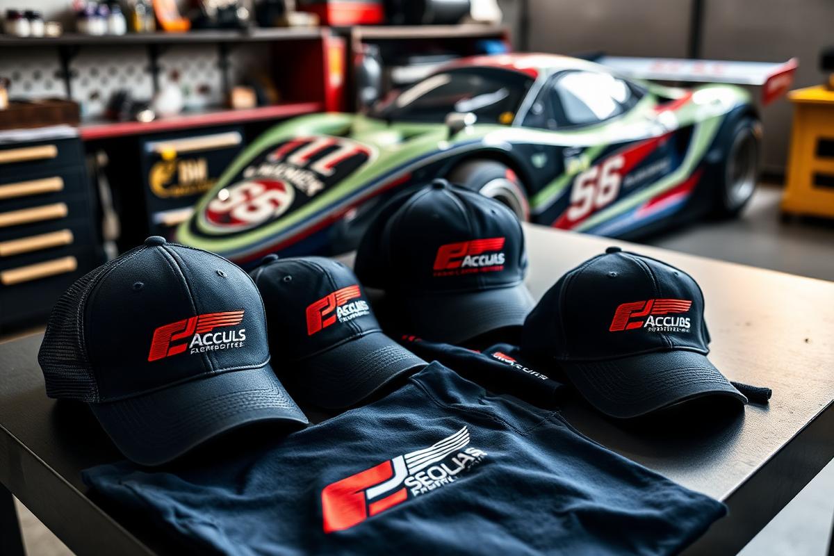 Gorras y playeras personalizadas para escudería de autos
